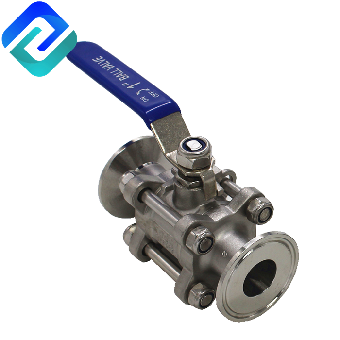3 PC manual sanitary stainless steel clamp ball valve 1000PSI