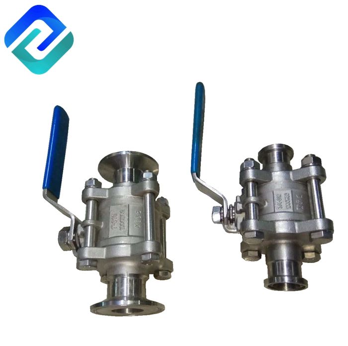 3 PC manual sanitary stainless steel clamp ball valve 1000PSI